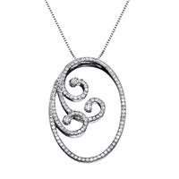 שרשרת גלים, זהב לבן 18 קראט בשיבוץ יהלומים, BLOOM תכשיטי יוקרה