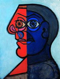 דורה מאר, דיוקן פיקאסו, 1938, צבעי שמן על בד. אוסף ורה וארטורו שוורץ לאמנות דאדא וסוריאליזם, מוזיאון ישראל, ירושלים