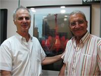 משמאל לימין: אלי אבני, מנכ"ל סינריון מערכות (לביא טיימטק לשעבר) ושמעון מימון, מנכ"ל יוניק תעשיות תוכנה
