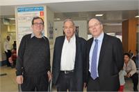 שמואל שניצר, אמנון אבידן קפטן מכבי תא בעבר וחבר בורסה ומוטי פלוק. צלם יעקב פוקס