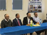 ביקור במרכז הצעירים מימין מנכ"ל משרד נגב גליל אריאל משעל, השר דרעי, רה"ע יוסי בן דוד ומ"מ רה"ע זיגדון אליהו.