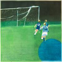 Isca Greenfield-Sanders, Lens Flare (Soccer), 2010, Mixed media oil on canvas, Courtesy of the artist, New York