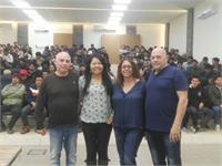 (מימין לשמאל):  אורי דרסלר – מילואות ,  שגית חיים – מנהלת איכות מילופרי  נוי נבו – מתורגמנית כפר יהושוע  יוני אברמסקו – מדריך בטיחות