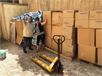 מוצרים ומצרכים שהגיעו מגרמניה למחסני העמותה