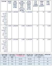 טבלת הזוכים וניתוח תוצאות המכרז