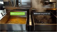 Frying in a restaurant after hundreds of frying without Beyond Oil versus frying with the use of Beyond Oil